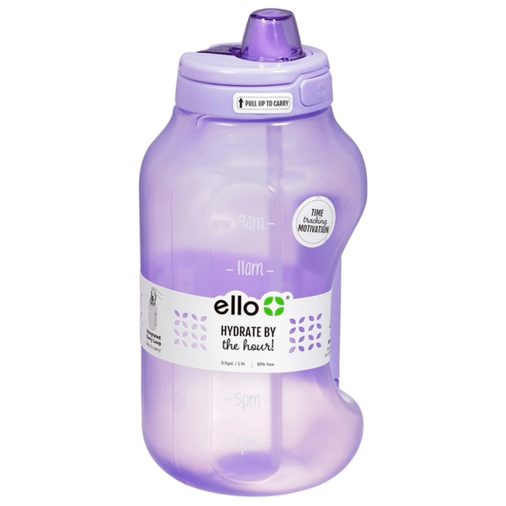 ELLO Hydrate by the Hour Leak-proof Straw Hydrate Translucent Lilac 64 oz. NEW - Picture 9 of 14